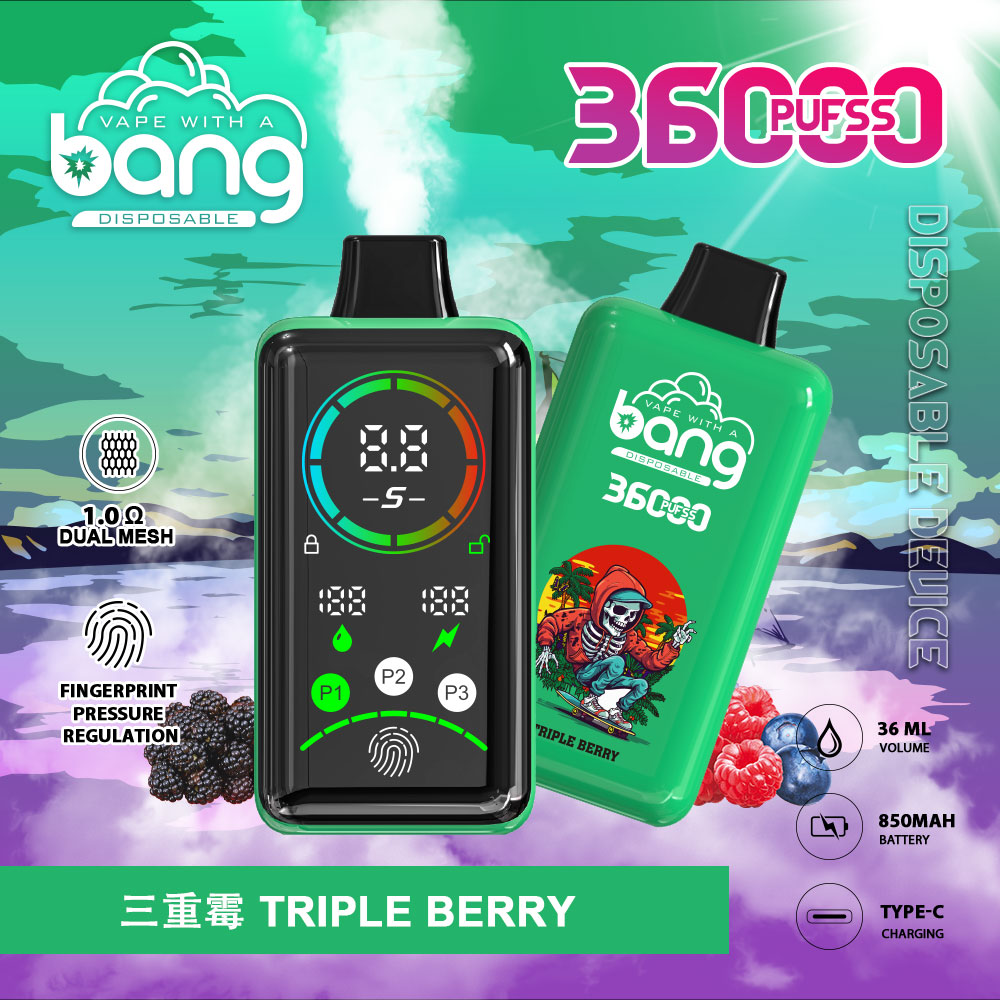 Bang 36000 Large Screen E-Cigarette - 36,000 Puffs with 36ml E-Liquid