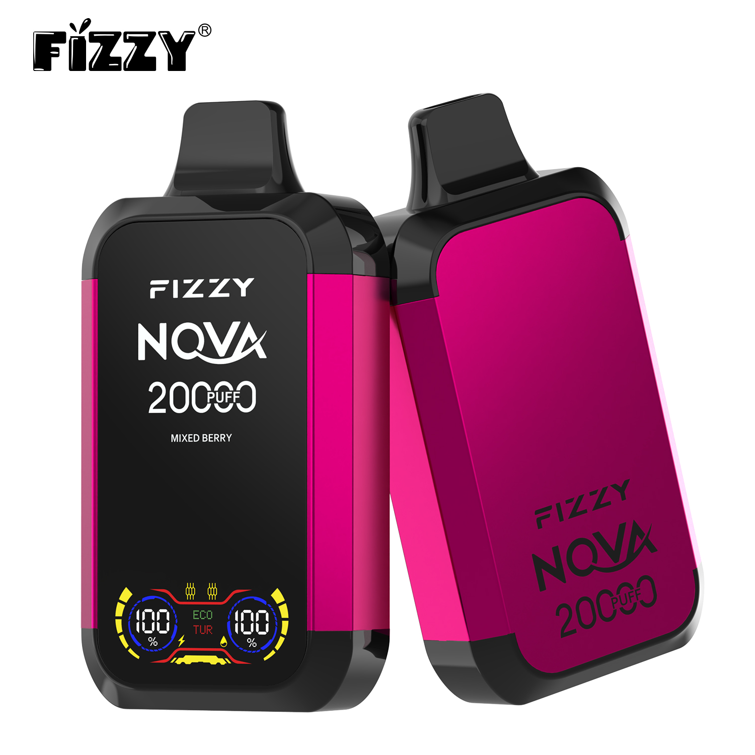 FIZZY Nova 20000 Puffs Dual Mesh Rechargeable Disposable Vape Pen - 20000 Puffs, 15 Flavors, 2/5% Nicotine