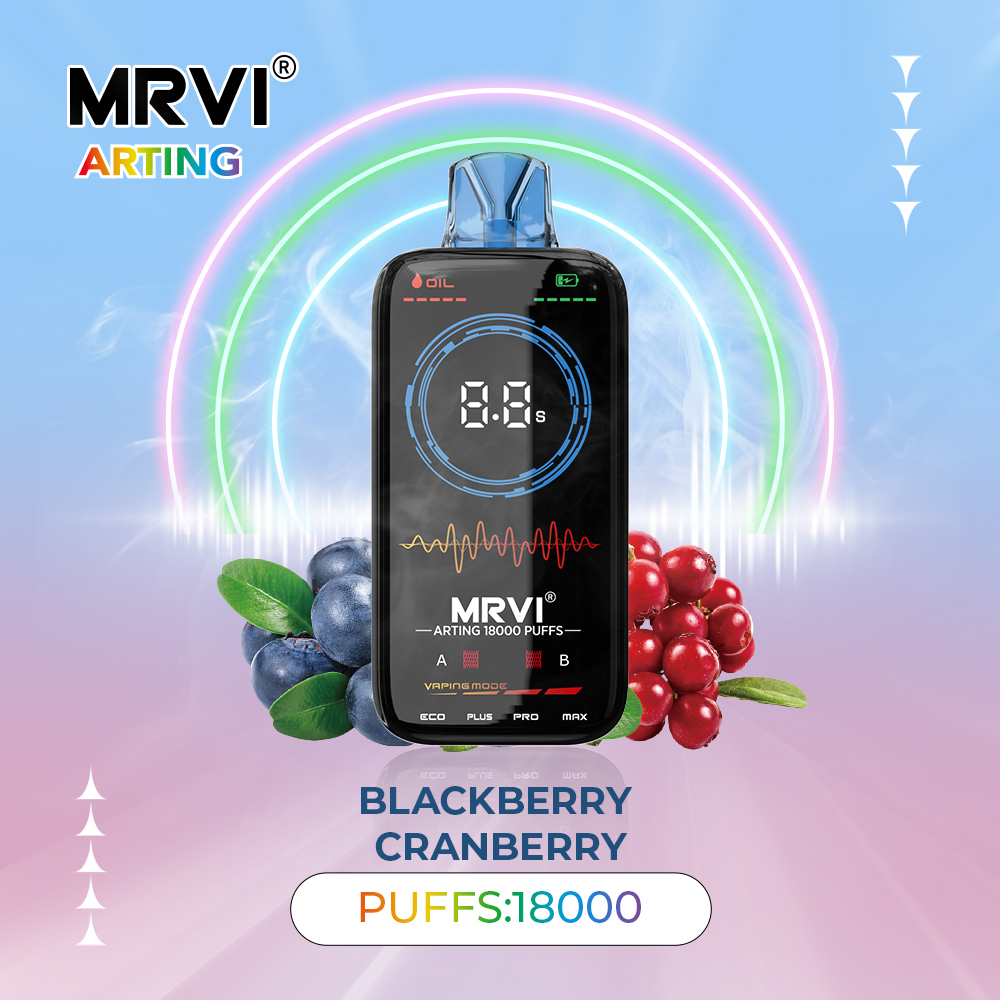 Mrvi Arting 18000 Puffs Electronic Cigarette - 2% & 5% Nicotine Strength, 26ml E-Liquid Capacity, 4 Heating Modes, Dual Mesh Coil