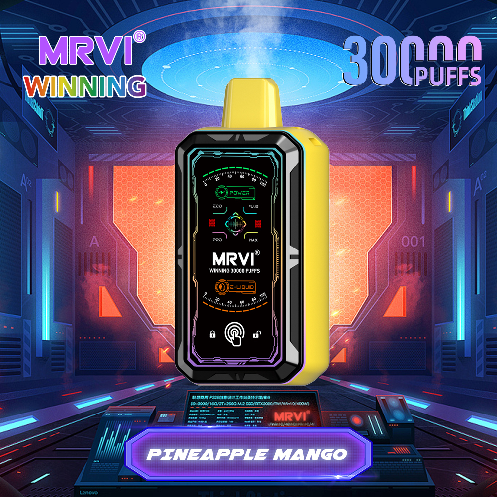 Mrvi Winning 30000 Puffs Disposable Electronic Cigarette with 35ml E-Liquid, 800mAh Battery, USB-C Fast Charging, and 12 Flavors