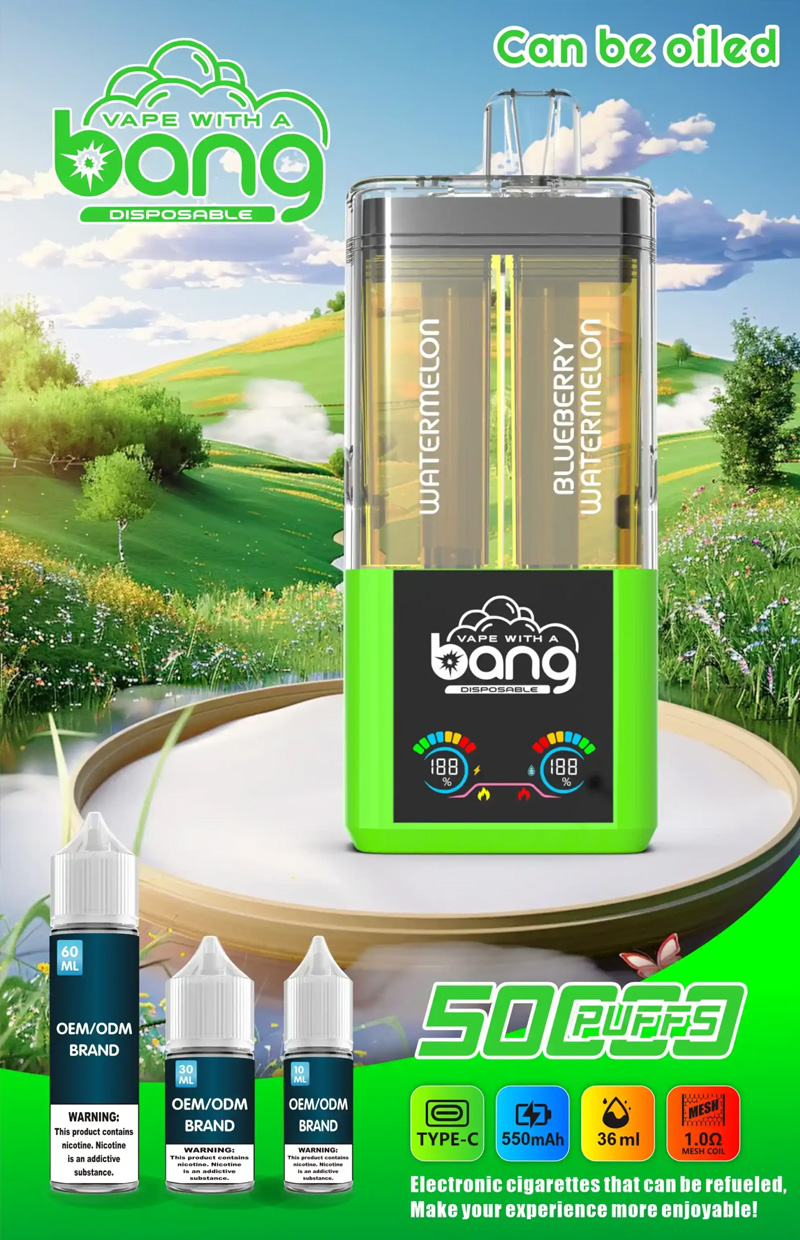 Bang 50000 Disposable Vape - 12 Flavors, Up to 50,000 Puffs, 36mL E-liquid