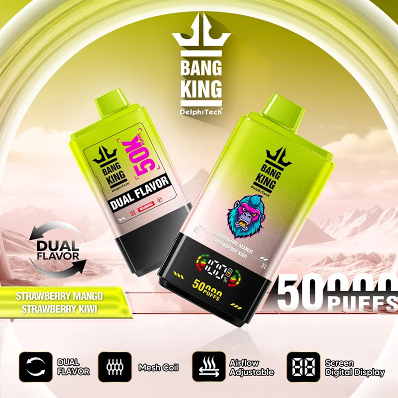 Bang King 50000 Puffs Disposable Vape - 50,000 Puffs, 12 Flavors, Adjustable Airflow, 50ml