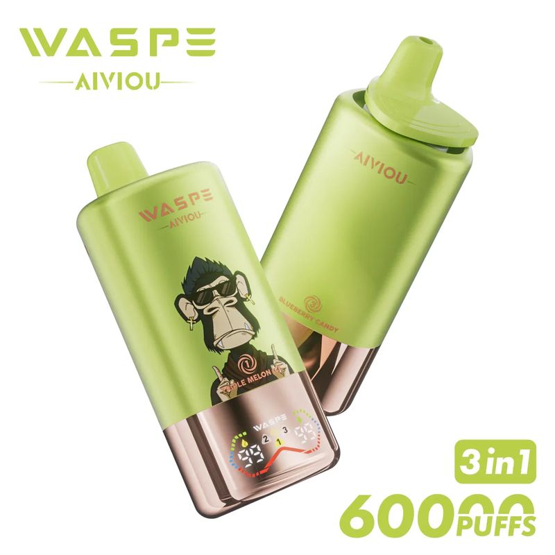 Waspe 60000 Triple Flavor Disposable Vape - 60000 Puffs, 54ml E-liquid, Rechargeable with LED Display
